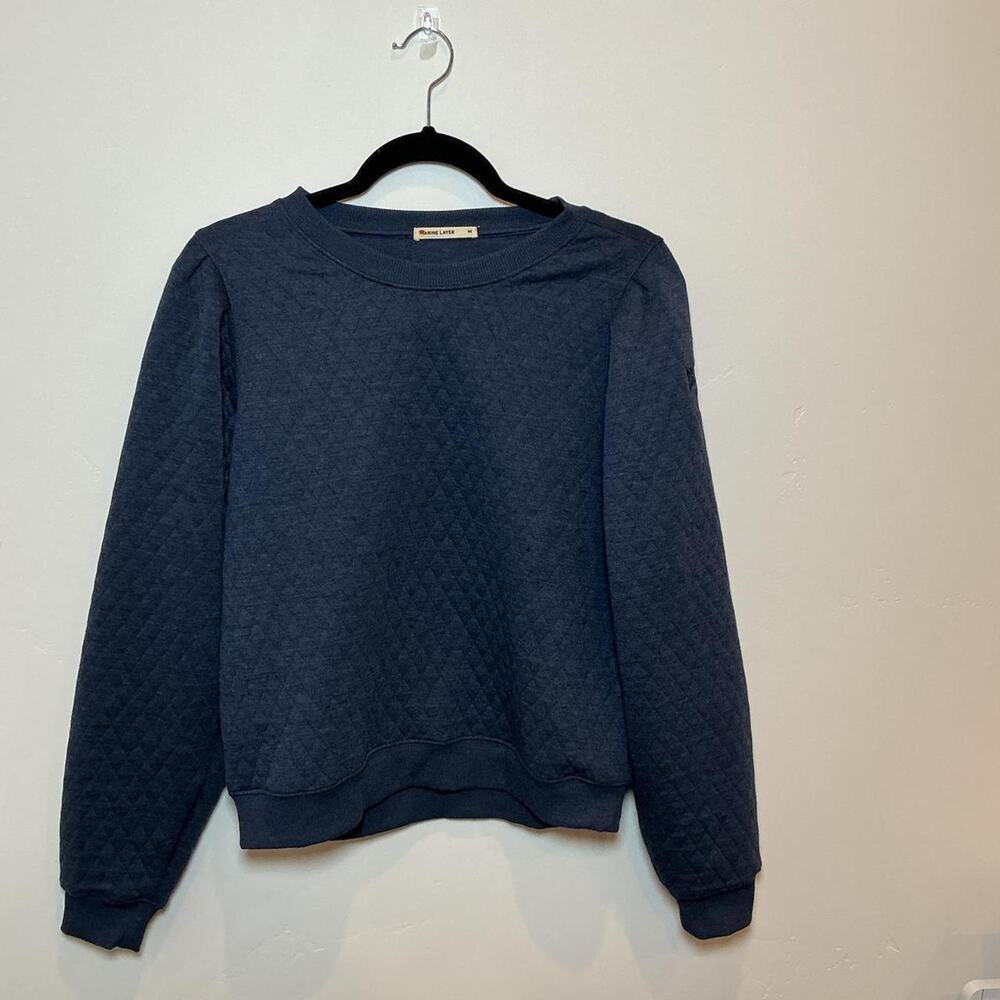 Marine layer quilted crew neck